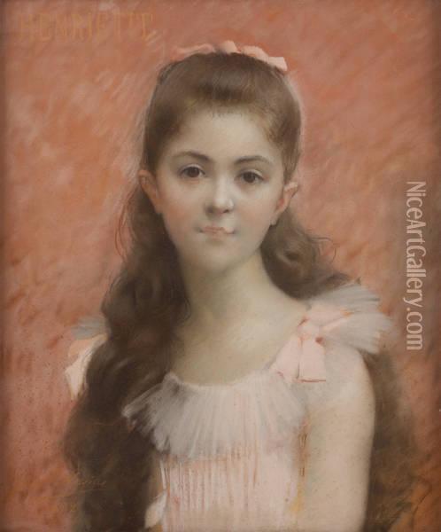 Portrait D'henriette Oil Painting - Jules-Charles Aviat