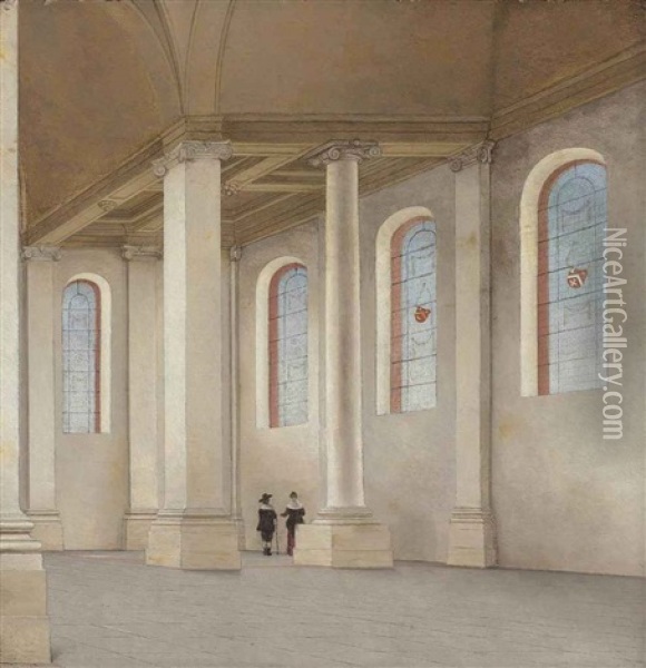 The Interior Of The Nieuwe Kerk, Haarlem, Seen From The South-west Oil Painting - Pieter Janz Saenredam