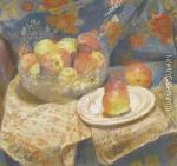 Still Life Of Apples Oil Painting - Aleksei Mikhailovich Korin
