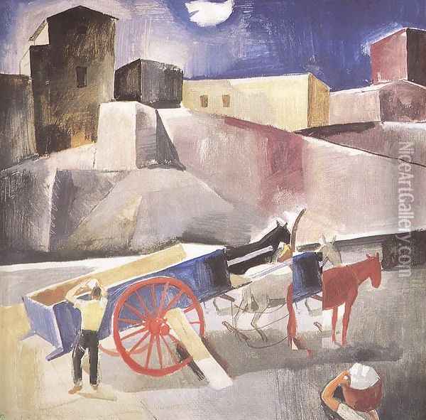Cart-jade 1931 Oil Painting - Karoly Patko