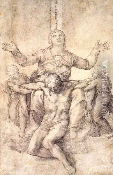 Study for the Colonna Pietà Oil Painting - Michelangelo Buonarroti