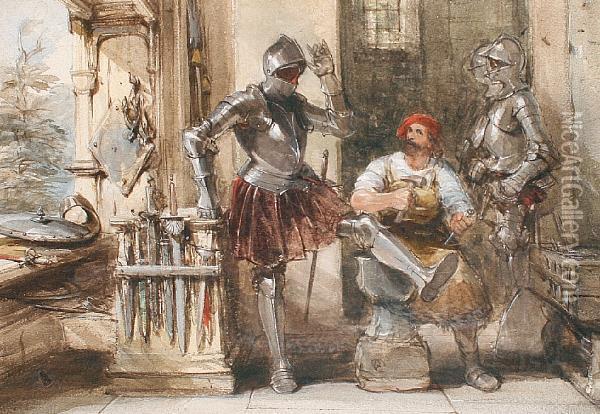 The Blacksmith Oil Painting - George Cattermole