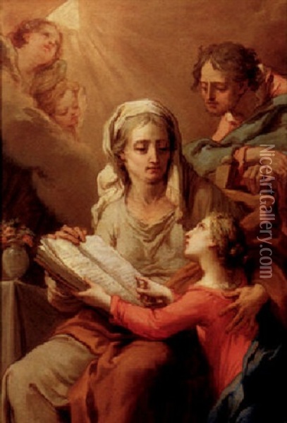 The Education Of The Virgin Oil Painting - Mauro Gandolfi