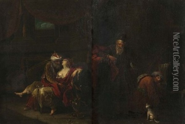 La Sultane Seduite (+ Le Maitre Et Son Eleve; Pair) Oil Painting - Francois Riviere