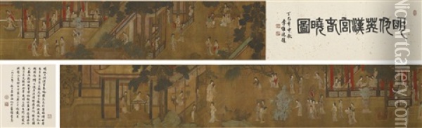 Spring Morning In The Han Palace Oil Painting -  Qiu Ying