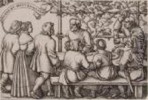 The Peasants' Feast Oil Painting - Hans Sebald Beham