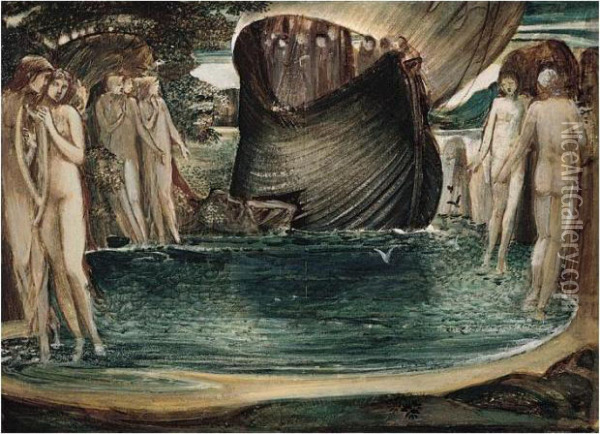 Design For 'the Sirens' Oil Painting - Sir Edward Coley Burne-Jones