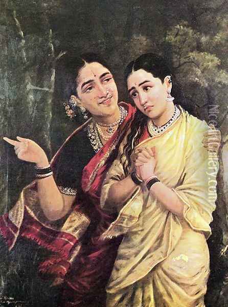 Syrendri Oil Painting - Raja Ravi Varma