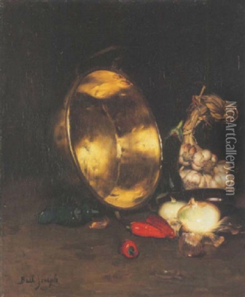Nature Morte Au Chaudron Oil Painting - Joseph Bail