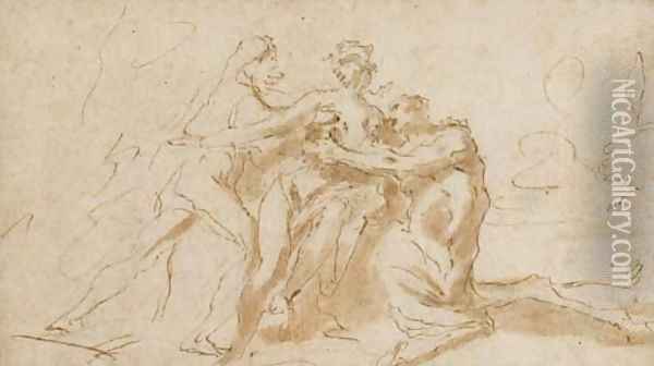Hercule, Dejanire et Nessus Oil Painting - Giovanni Battista Pellegrini