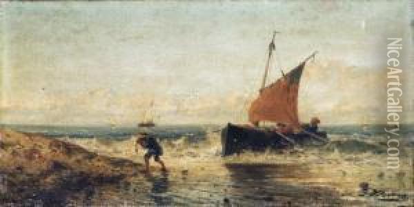 Il Ritorno Dalla Pesca Oil Painting - Achille Dovera