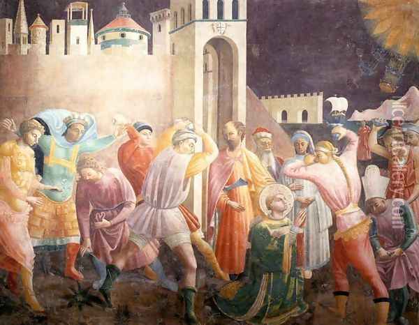 Stoning of St Stephen Oil Painting - Paolo Uccello