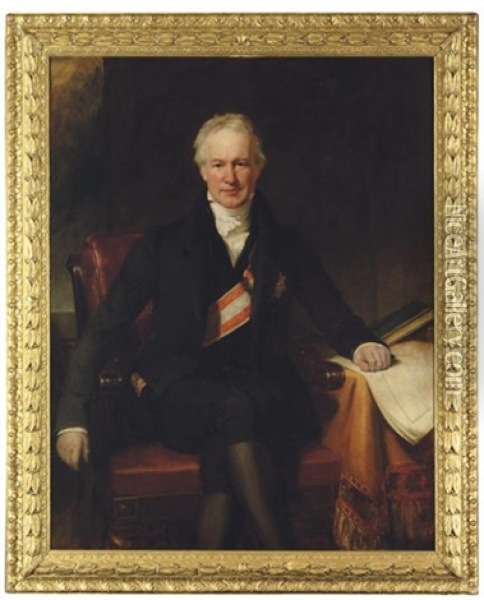 Baron Alexander Von Humboldt Wearing The Star And The Broad Band Of The Order Of The Red Eagle Oil Painting - Henry William Pickersgill