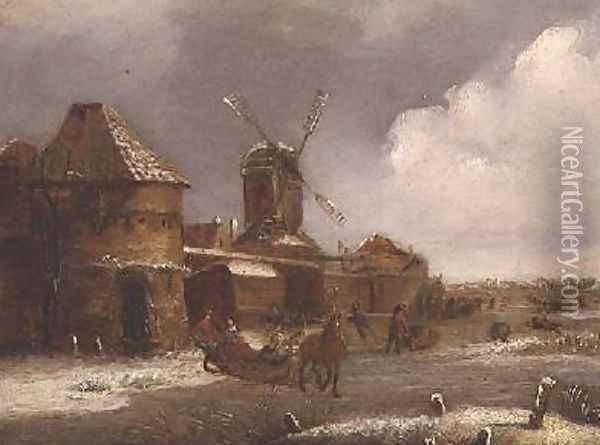 Winter Scene 2 Oil Painting - Claes Molenaar (see Molenaer)