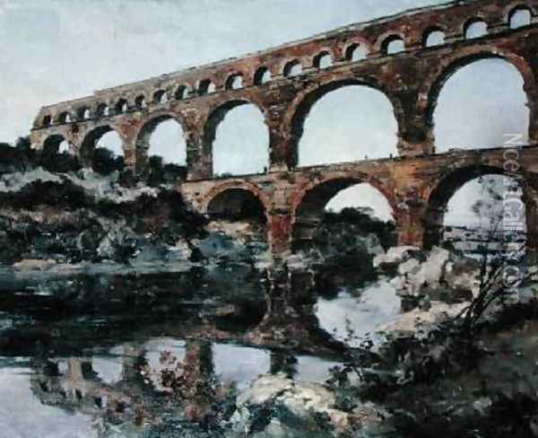 Pont du Gard Oil Painting - Emmanuel Lansyer