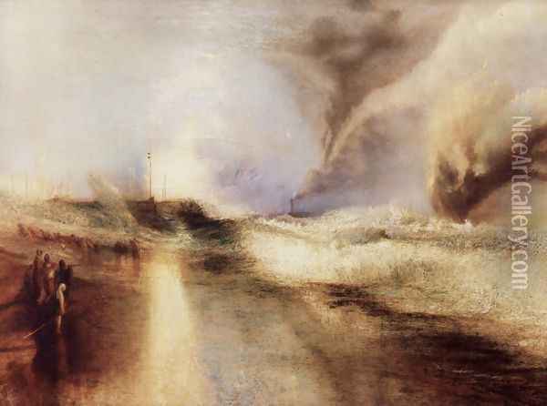 Flares with rough sea Oil Painting - Joseph Mallord William Turner