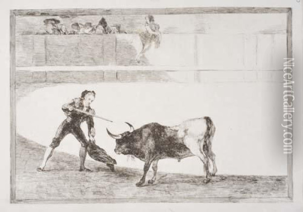 Pedro Romero Matando A Toro Parando Oil Painting - Francisco De Goya y Lucientes
