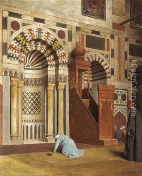 Gebet In Der Moschee Oil Painting - Franz Xavier Kosler