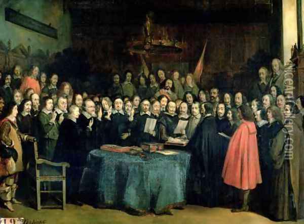 The Swearing of the Oath of Ratification of the Treaty of Munster Oil Painting - Claude Jacquand