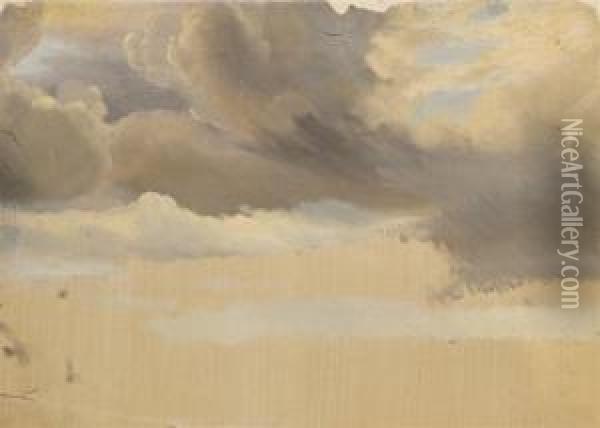 A Study Of Clouds Oil Painting - Emile Loubon
