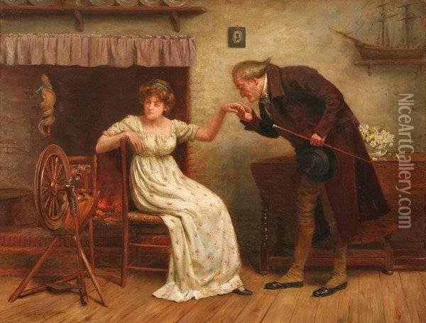 A Cool Reception Oil Painting - George Goodwin Kilburne