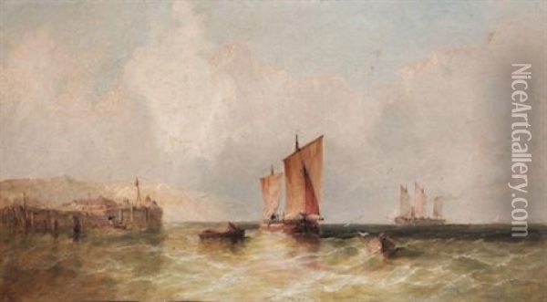 Leaving Harbour Oil Painting - James E. Meadows