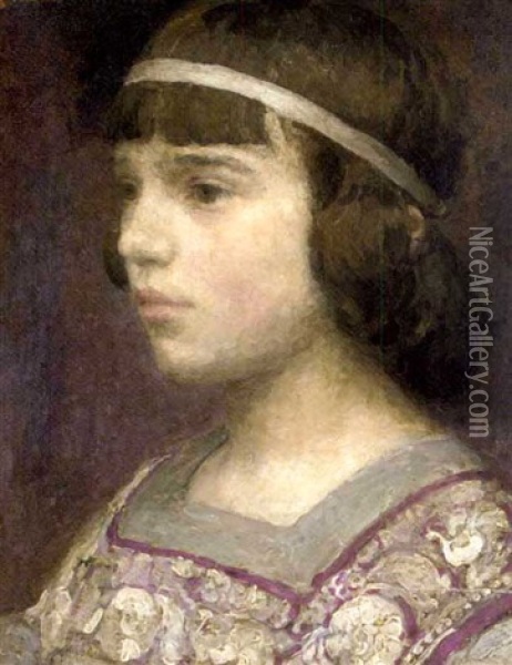Portrait Of A Girl Oil Painting - Jean Jaques Moreau