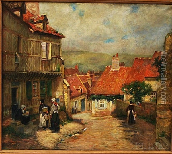 Chateaudun, A French Village Scene Oil Painting - Edmund Henry Garrett
