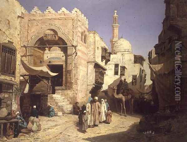 Street in Cairo Oil Painting - John Varley