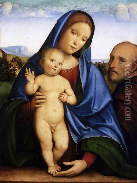 The Holy Family c. 1510 Oil Painting - Francesco Francia