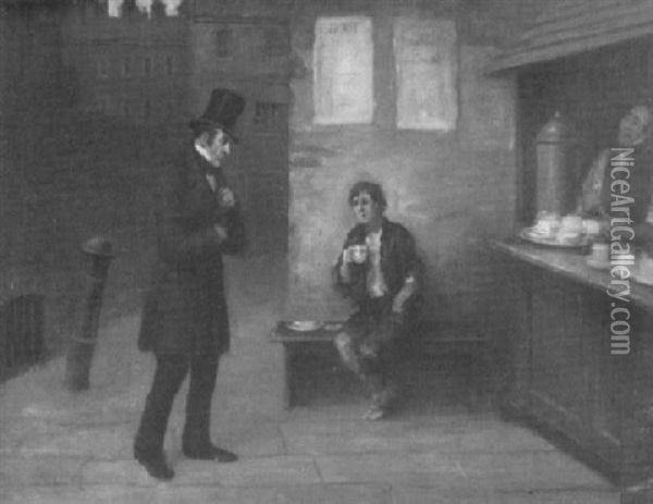 A Scene From Charles Dickens Oil Painting - George Fox