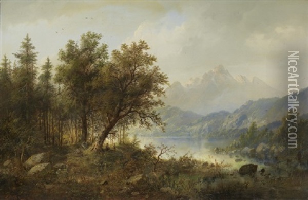 Der Eib-see In Baiern Oil Painting - Eduard Boehm