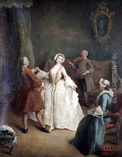 The Dancing Lesson Oil Painting - Pietro Longhi