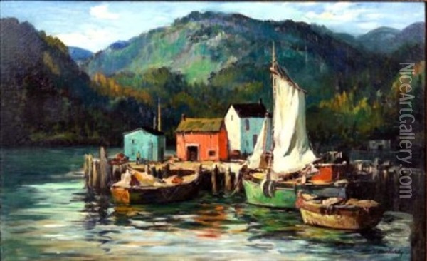 On The Lake Oil Painting - Vladimir Pavlosky