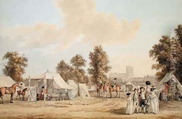 An encampment in St. Jamess Park Oil Painting - Paul Sandby