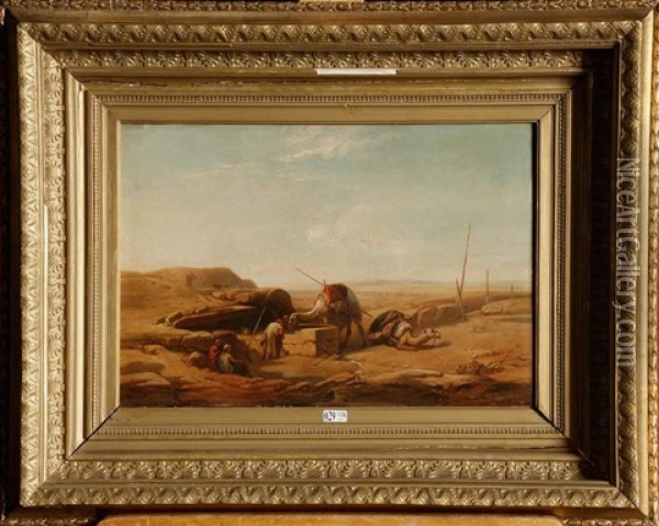 La Halte De La Caravane Au Puits Oil Painting - Jacob Jacobs