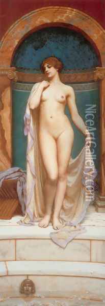 Venus At The Bath Oil Painting - John William Godward