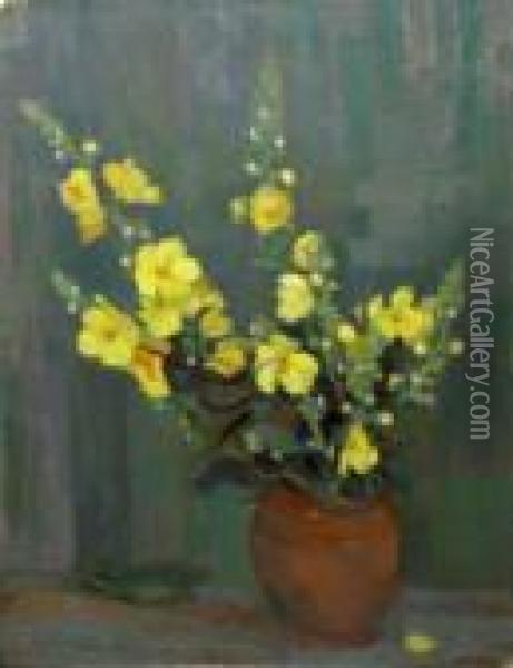 Florigalbene In Vas De Lut Oil Painting - Constantin Artachino