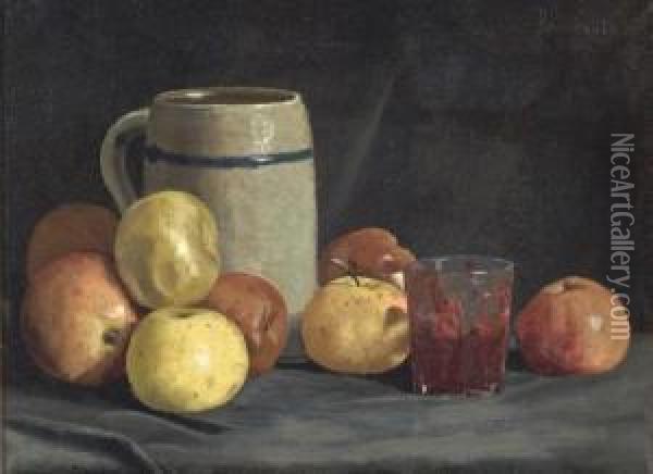 Still Life With Apples Oil Painting - Ben Foster