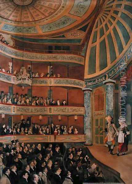 Interior of The Park Theatre, New York City, 1822 Oil Painting - John Searle