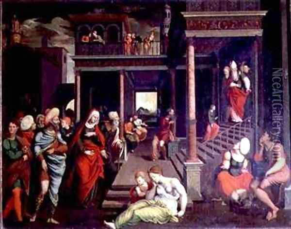 The Presentation in the Temple Oil Painting - Jeronimo Cosida y Ballejo