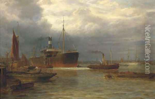 Towing out the tramp Oil Painting - Arthur Wilde Parsons