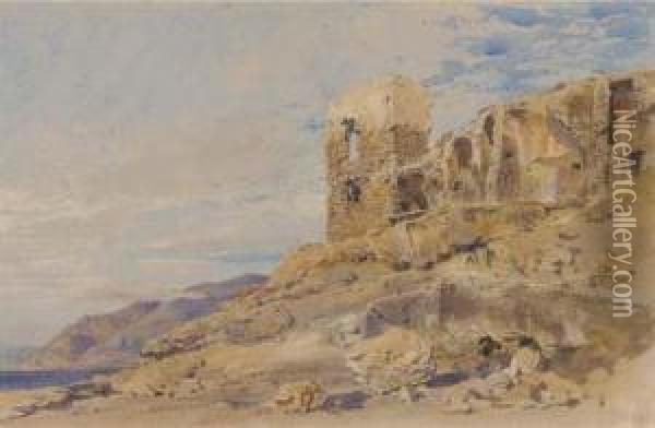 View Of The Hercules, Egypt Oil Painting - Thomas Hartley Cromek