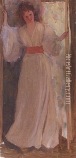 Standing Woman Oil Painting - Florence Carlyle