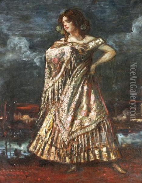 Spanyol Dama Oil Painting - Andor Dudits