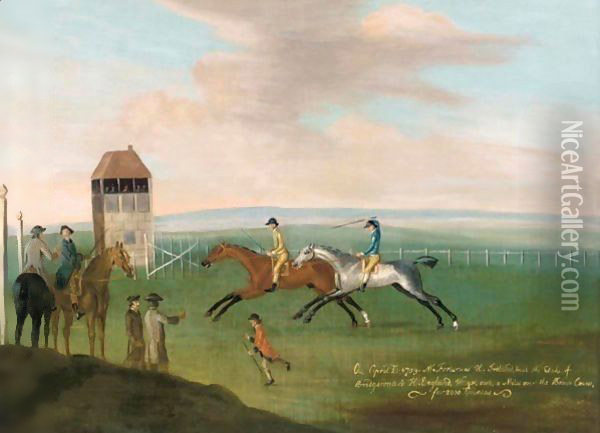 A Matched Race Between Mr Fortescue's Ireland And The Duke Of Bridgewater's England At Newmarket Heath, 1759 Oil Painting - Francis Sartorius