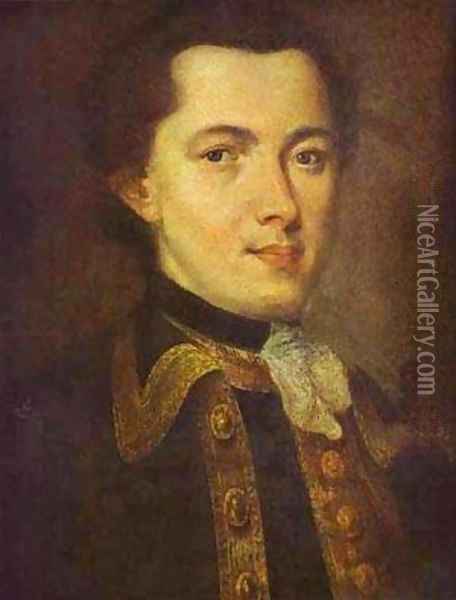Portrait Of An Unknown Man 1757 Oil Painting - Fedor Rokotov