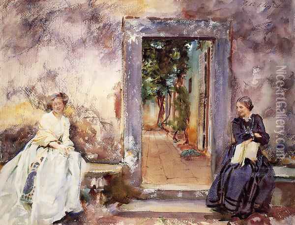 The Garden Wall Oil Painting - John Singer Sargent