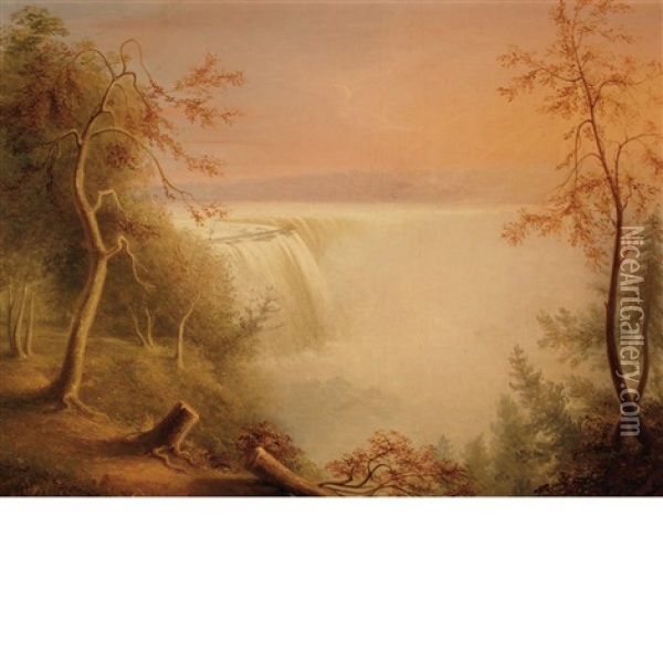 Falls Of Niagara From Goat Island Oil Painting - Rembrandt Peale