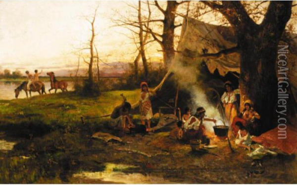 Gypsy Camp Oil Painting - Ernst Adolf Meissner